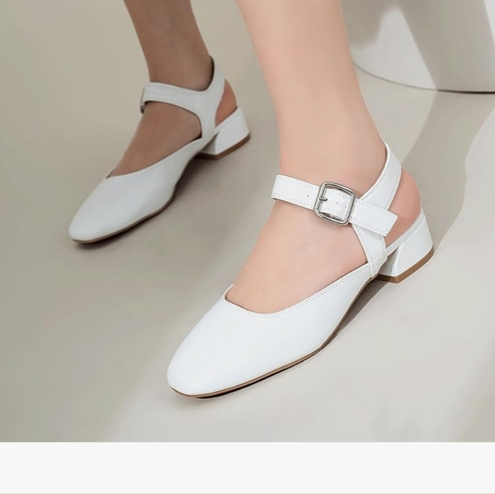 IDIFU Slingback Flats for Women Mary Jane Ballet Flats  Low Heel NWOT Size 9